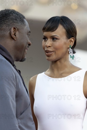 Venice, Italy - 2 September 2025: Idris Elba and Sabrina Dhowre Elba during the red carpet of - A house of Dynamite - during the 82nd Venice International Film Festival