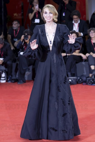 Venice, Italy - 3 September 2025: Emanuela Fanelli during the red carpet of - Cartier Glory To The Filmmaker Award 2025 and In the Hand of Dante - during the 82nd Venice International Film Festival