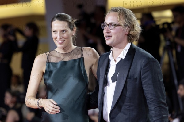 Venice, Italy - 3 September 2025: Ludovica Quaratesi Schnabel and Olmo Schnabel during the Red Carpet of - Cartier Glory To The Filmmaker Award 2025 and In the Hand of Dante - during the 82nd Venice International Film Festival