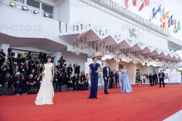 Venice, Italy - 1 September 2025: Paola Cossentino (L) during the red carpet of - The Smashing Machine - during the 82nd Venice International Film Festival