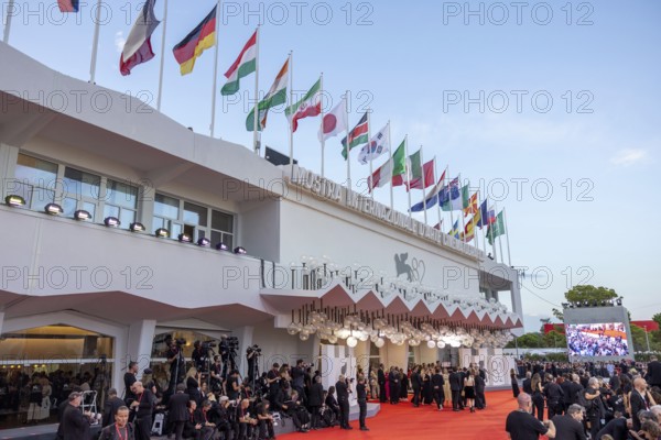 Venice, Italy - 1 September 2025: Palazzo del Cinema during the red carpet of - The Smashing Machine - during the 82nd Venice International Film Festival