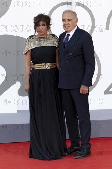Venice, Italy - 3 September 2025: Kaouther Ben Hania and Alberto Barbera during the Red Carpet of - The Voice Of Hind Rajab - during the 82nd Venice International Film Festival