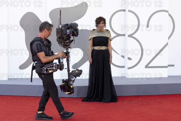 Venice, Italy - 3 September 2025: Kaouther Ben Hania during the red carpet of - The Voice Of Hind Rajab - during the 82nd Venice International Film Festival