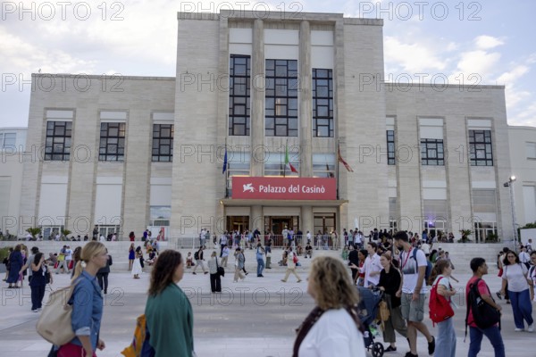 Venice, Italy - 1 September 2025: Palazzo del Casino during the red carpet of - The Smashing Machine - during the 82nd Venice International Film Festival