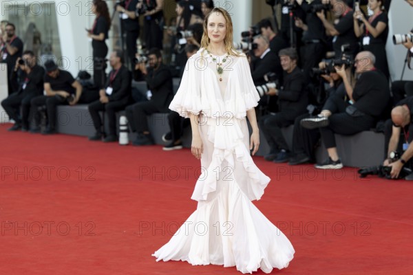 Venice, Italy - 3 September 2025: Fanni Wrochn during the red carpet of - Duse - during the 82nd Venice International Film Festival