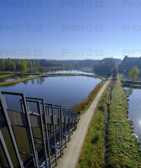 Himmelsleiter viewpoint, Tirschenreuther Teiche, Waldnaabaue, Große Teichpfanne, Vizinalradweg, near Tirschenreuth, Upper Palatinate, Bavaria, Germany