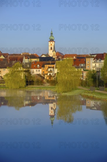 Old town centre of Tirschenreuth, at the Fischhof, Upper Palatinate, Bavaria, Germany