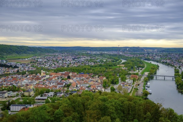 View of Kelheim, Upper Palatinate, Bavaria, Germany from the Liberation Hall