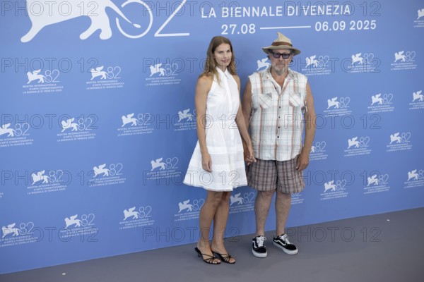 Venice, Italy - 3 September 2025: Louise Kugelberg, Julian Schnabel during the Photo Call of - In the Hand of Dante - during the 82nd Venice International Film Festival