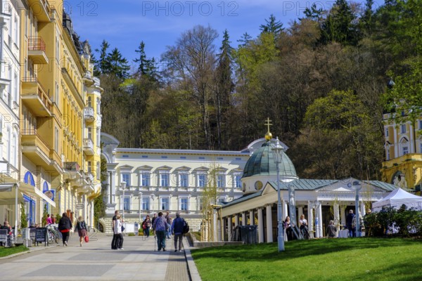 Promenade Hall, Spa Centre, Caroline Fountain, Colonnades, Mariánské Lázne, Mariánské Lázne, Czech Republic, Czech Republic