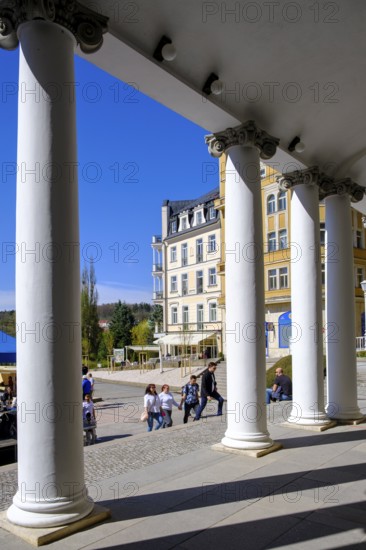 Promenade Hall, Spa Centre, Caroline Fountain, Colonnades, Mariánské Lázne, Mariánské Lázne, Czech Republic, Czech Republic
