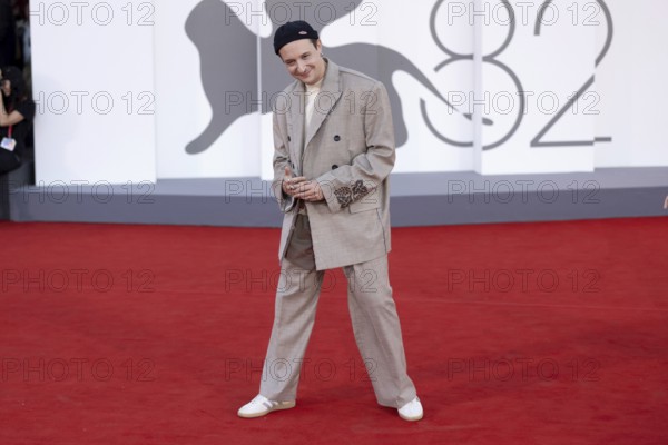 Venice, Italy - 3 September 2025: Edoardo Sorgente during the red carpet of - Duse - during the 82nd Venice International Film Festival