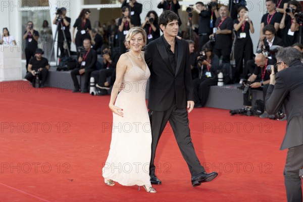 Venice, Italy - 3 September 2025: Valeria Bruni Tedeschi and Pietro Marcello during the Red Carpet of - Duse - during the 82nd Venice International Film Festival