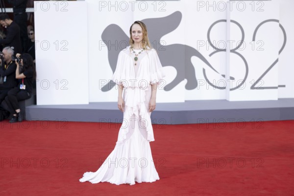 Venice, Italy - 3 September 2025: Fanni Wrochn during the red carpet of - Duse - during the 82nd Venice International Film Festival