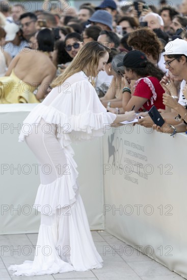 Venice, Italy - 3 September 2025: Fanni Wrochna during the red carpet of - Duse - during the 82nd Venice International Film Festival