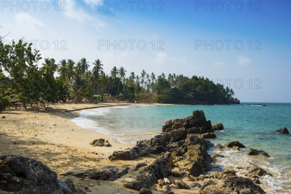 Sandy beach beach and coconut palms, Beautiful Beach, Sala Dan, Ko Lanta, Koh Lanta, Krabi Province, Southern Thailand, Andaman Sea, Thailand