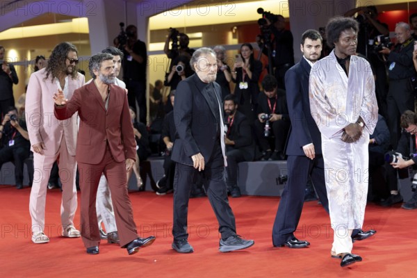 Venice, Italy - 3 September 2025: Jason Momoa, Louis Cancelmi, Oscar Isaac, Franco Nero and Duke Nicholson and Benjamin Clementine during the Red Carpet of - Cartier Glory To The Filmmaker Award 2025 and In the Hand of Dante - during the 82nd Venice International Film Festival