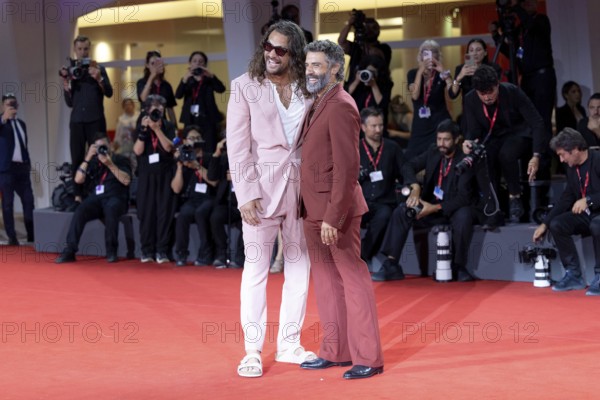 Venice, Italy - 3 September 2025: Jason Momoa and Oscar Isaac during the red carpet of - Cartier Glory To The Filmmaker Award 2025 and In the Hand of Dante - during the 82nd Venice International Film Festival
