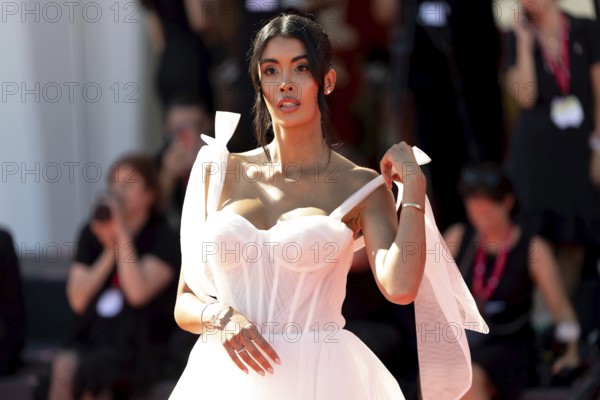 Venice, Italy - 3 September 2025: Ahlam El Brinis during the red carpet of - The Voice Of Hind Rajab - during the 82nd Venice International Film Festival