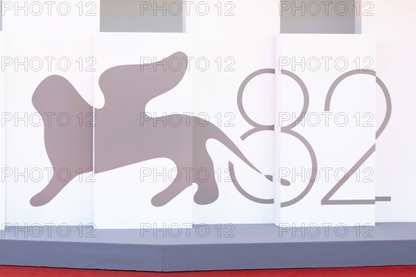 Venice, Italy - 3 September 2025: The film festival logo during the red carpet of - The Voice Of Hind Rajab - during the 82nd Venice International Film Festival