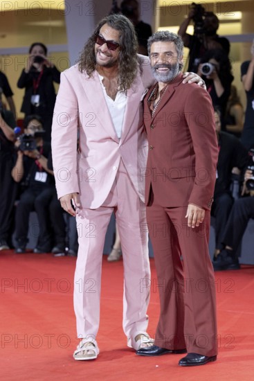 Venice, Italy - 3 September 2025: Jason Momoa and Oscar Isaac during the red carpet of - Cartier Glory To The Filmmaker Award 2025 and In the Hand of Dante - during the 82nd Venice International Film Festival