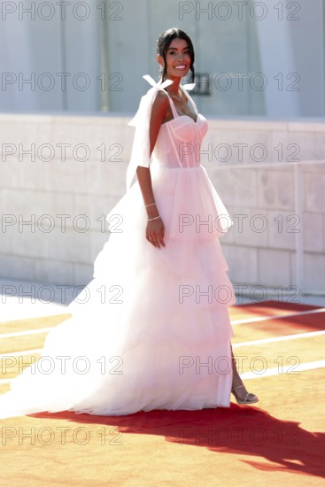 Venice, Italy - 3 September 2025: Ahlam El Brinis during the red carpet of - The Voice Of Hind Rajab - during the 82nd Venice International Film Festival