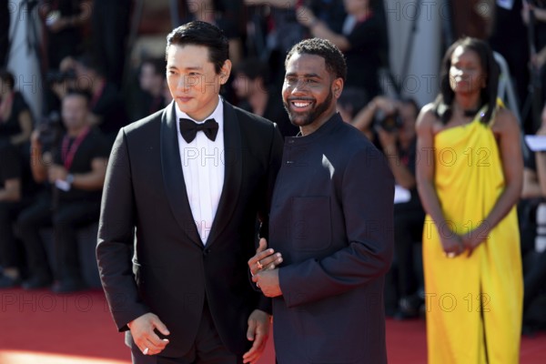 Venice, Italy - 3 September 2025: Teo Yoo, Jharrel Jerome during the Red Carpet of - The Voice Of Hind Rajab - during the 82nd Venice International Film Festival