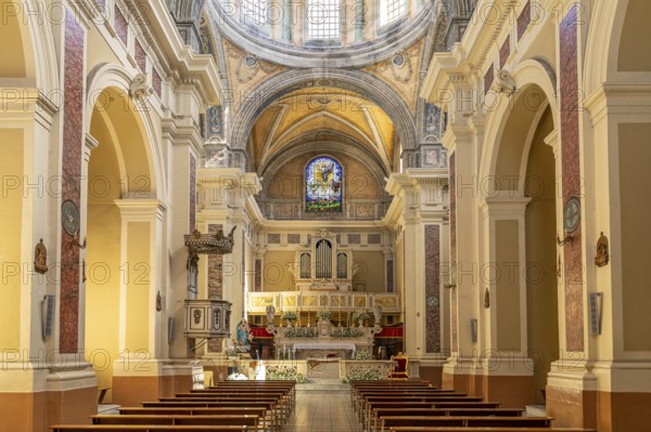 Interior of the Chiesa Parrocchiale della Trasfigurazione di Nostro Signore Gesú Cristo in Taurisano, Apulia, Italy