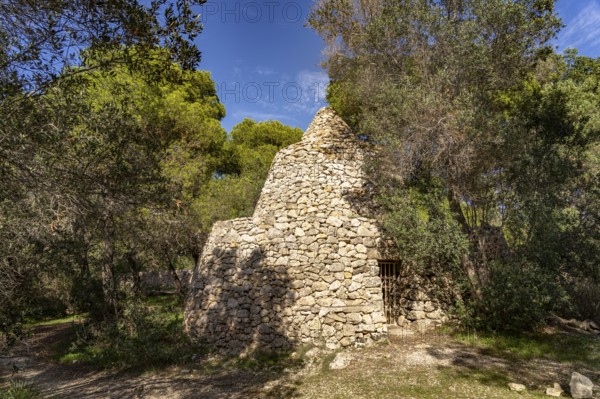 Round house trullo in the Porto Selvaggio nature reserve, Santa Caterina, Nardo, Apulia, Italy