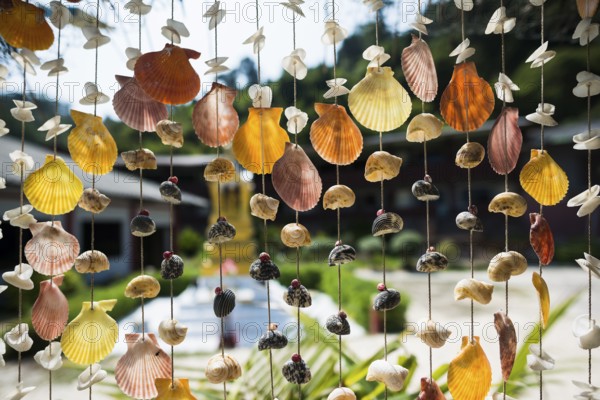 Curtain of shells, Sunrise Beach, Koh Hai, Ko Ngai, Krabi Province, Trang, Southern Thailand, Andaman Sea, Thailand