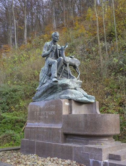Monument to forest poet Peter Rosegger, Kapfenberg, Styria, Austria