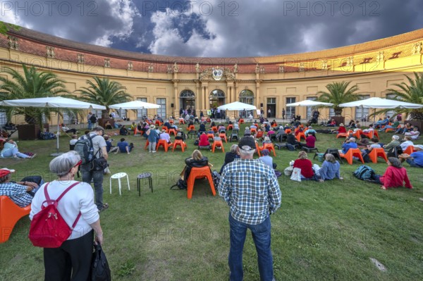 Poetry Festival in front of the Orangery in the Palace Gardens, Erlangen, Middle Franconia, Bavaria, Germany