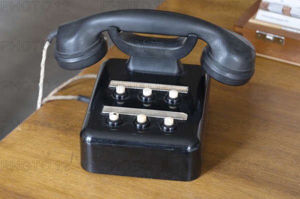 Historic company telephone made of Bakelite, industrial museum Lauf an der Pegnitz, Middle Franconia, Bavaria, Germany