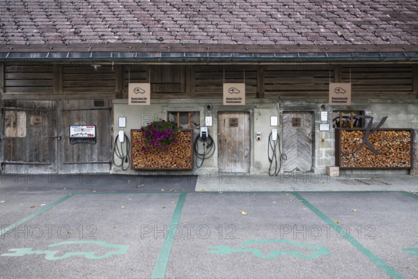 Charging station for electric cars, Kemmeriboden, Schangnau, Switzerland