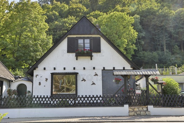 Small, beautiful residential building on the Lahn riverside promenade, Bad Ems, Rhineland-Palatinate, Germany