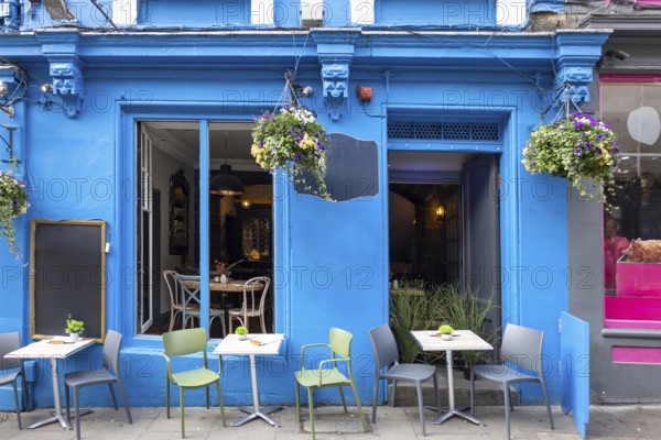 Edinburgh, Scotland. Victoria street cafes near Royal Mile in historic center old town
