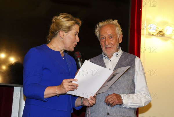 Franziska Giffey and Dieter Hallervorden at the premiere of the play 'Der eingebildet Kranke' and Dieter Hallervorden's 90th birthday at the palace gardens Theatre. Berlin, 05.09.2025