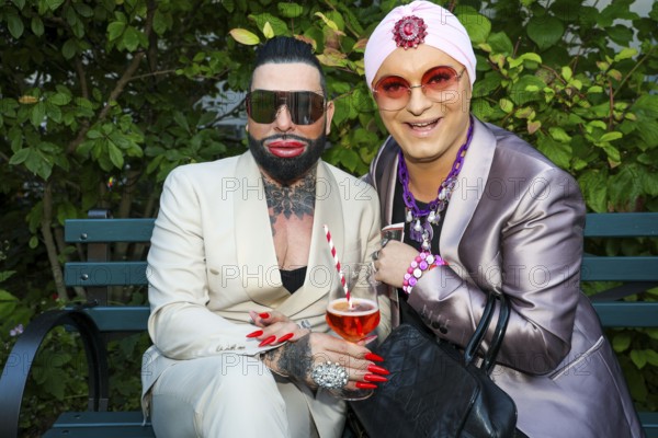 Harald Glööckler and Julian F.M. Stöckel at the premiere of the play 'Der eingebildet Kranke' and Dieter Hallervorden's 90th birthday at the palace gardens Theatre. Berlin, 05.09.2025