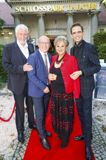 Klaus Lenk, Dennis Schönwetter, Dagmar Frederic and Mark Rudolf at the premiere of the play 'Der eingebildet Kranke' and Dieter Hallervorden's 90th birthday at the palace gardens Theatre. Berlin, 05.09.2025