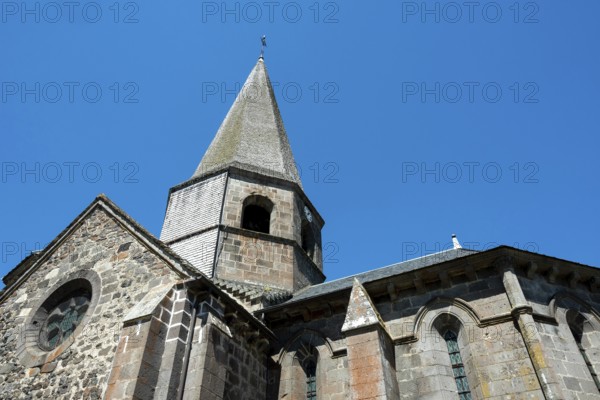 Compains, Saint Georges church, Cezallier region, Auvergne Volcanoes Regional Park, Puy de Dome, Auvergne Rhone Alpes, France