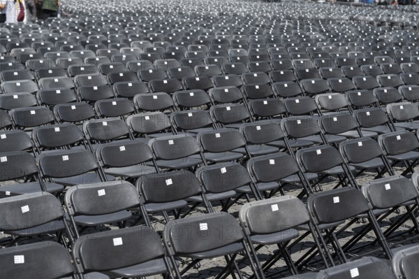 Seating in front of the start of Klassik auf dem Odeonsplatz, Munich, Bavaria, Germany