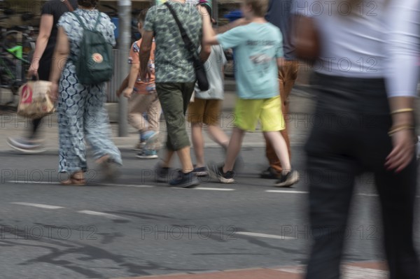 Pedestrian crossing a road, Movement, Bavaria, Germany