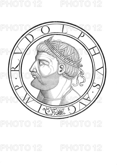 Rudolf I (born 1 May 1218, died 15 July 1291 in Speyer) was, as Rudolf IV, Count of Habsburg from around 1240 and from 1273 to 1291 the first Roman-German king from the Habsburg dynasty, authentic, digitally restored reproduction from a 19th century original, record date not stated