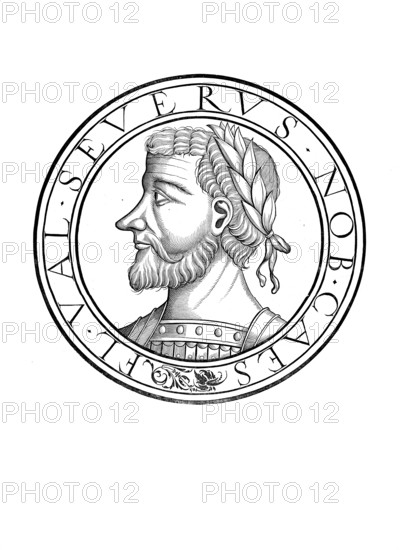 Flavius Libius Severus, also called Severus III, (died on 15 August or after 25 September 465 in Rome) was Western Roman Emperor from 461 to 465, authentic, digitally restored reproduction from a 19th century original, record date not stated