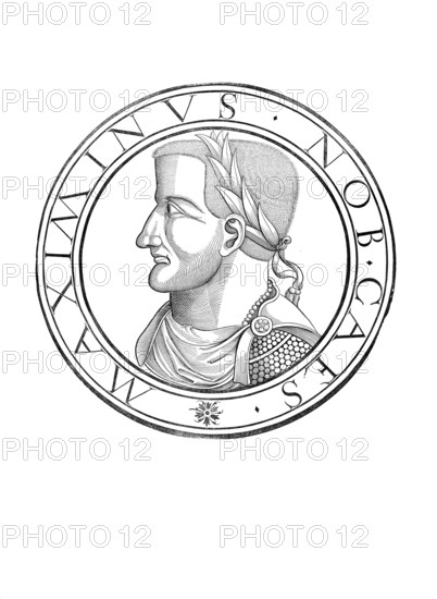 Galerius (born c. 250, died 311 in Serdica), full name Gaius Galerius Valerius Maximianus, was a Roman emperor, authentic, digitally restored reproduction from a 19th century original, record date not stated