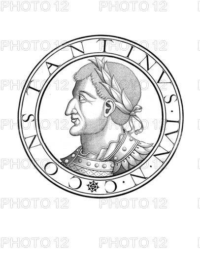 Constantine IV (born c. 650, died 685), Latin Flavius Constantinus, Byzantine emperor from 668 to 685, authentic, digitally restored reproduction from a 19th century original, record date not stated