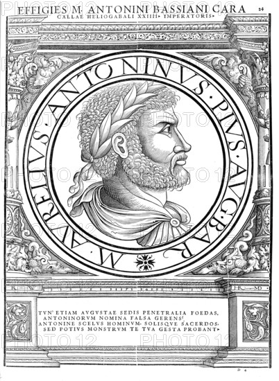 Elagabal (b. 204 probably in Rome or Emesa, d. 11 March 222 in Rome) was Roman emperor from 16 May 218 until his assassination. As such, he called himself Marcus Aurelius Antoninus, authentic, digitally restored reproduction from a 19th century original, record date not stated