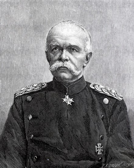 Georg Leo von Caprivi de Caprara de Montecuccoli, from 1891 Count von Caprivi de Caprara de Montecuccoli (born 24 February 1831 in Charlottenburg, died 6 February 1899 at Gut Skyren near Messow, Brandenburg), Prussian officer and successor to Bismarck as German Chancellor from 1890 to 1894, Historical, authentic, digitally restored reproduction from a 19th century original, Record date not stated