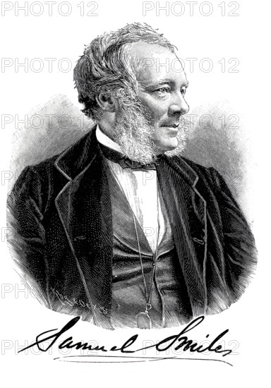 Samuel Smiles (born 23 December 1812 in Haddington, East Lothian, Scotland, died 16 April 1904 in London), founder of self-help literature, Historical, authentic, digitally restored reproduction from a 19th century original, Record date not stated