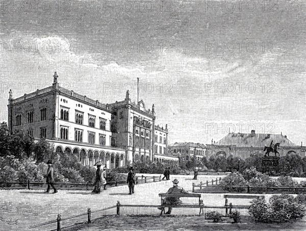 The University of Königsberg in East Prussia in 1890, Germany, today Kaliningrad in Russia, Historical, authentic, digitally restored reproduction from a 19th century original, Record date not stated